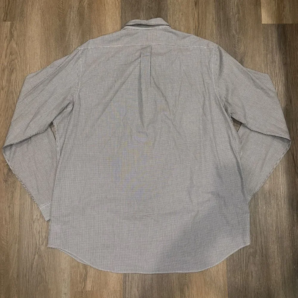 Polo Ralph Lauren Shirt Men's XXL Black White Check‎ Classic Long Sleeve Pony